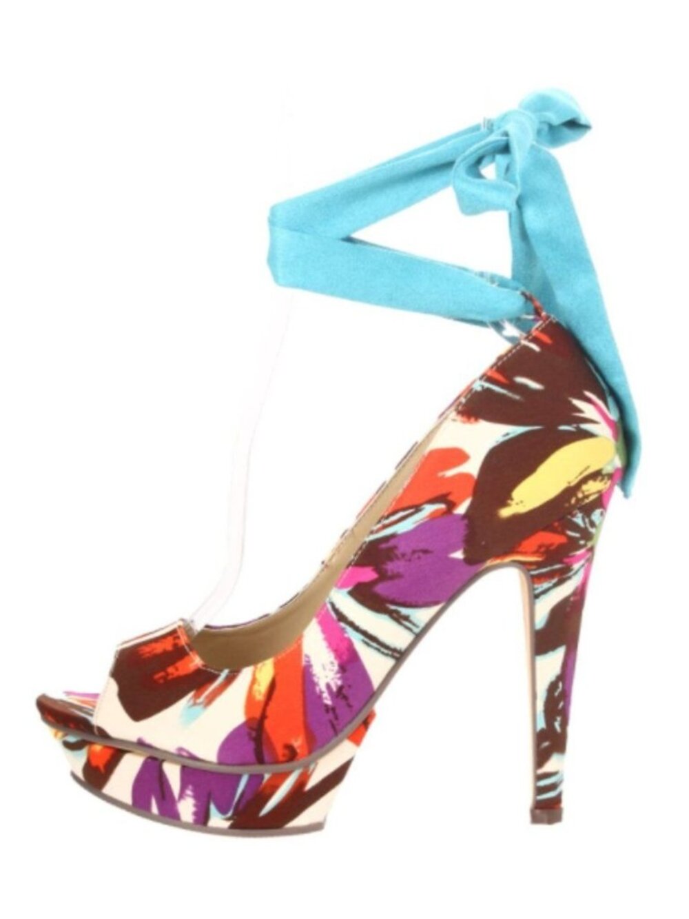 Michael Antonio Floral Kaula Removable Ankle Strap Peep Toe High Heels Size 9 - Picture 4 of 15